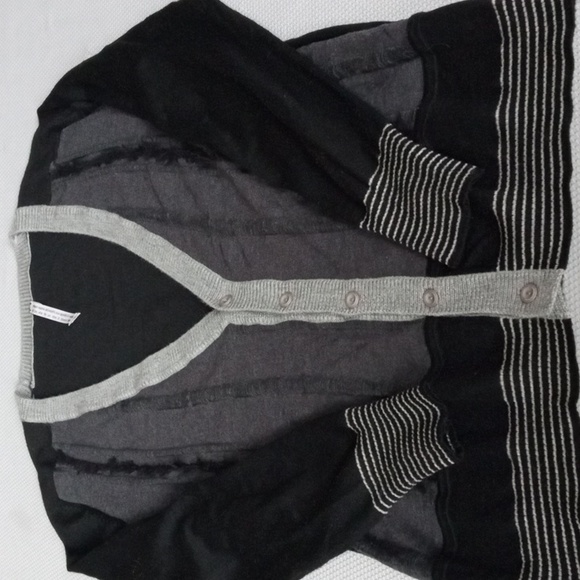 Antipast Wool/Silk Blend Cardigan Black & Gray Sweater Size M/L - Picture 5 of 10